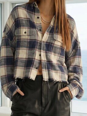 $450 R13 cropped work shirt OVERSIZE XS